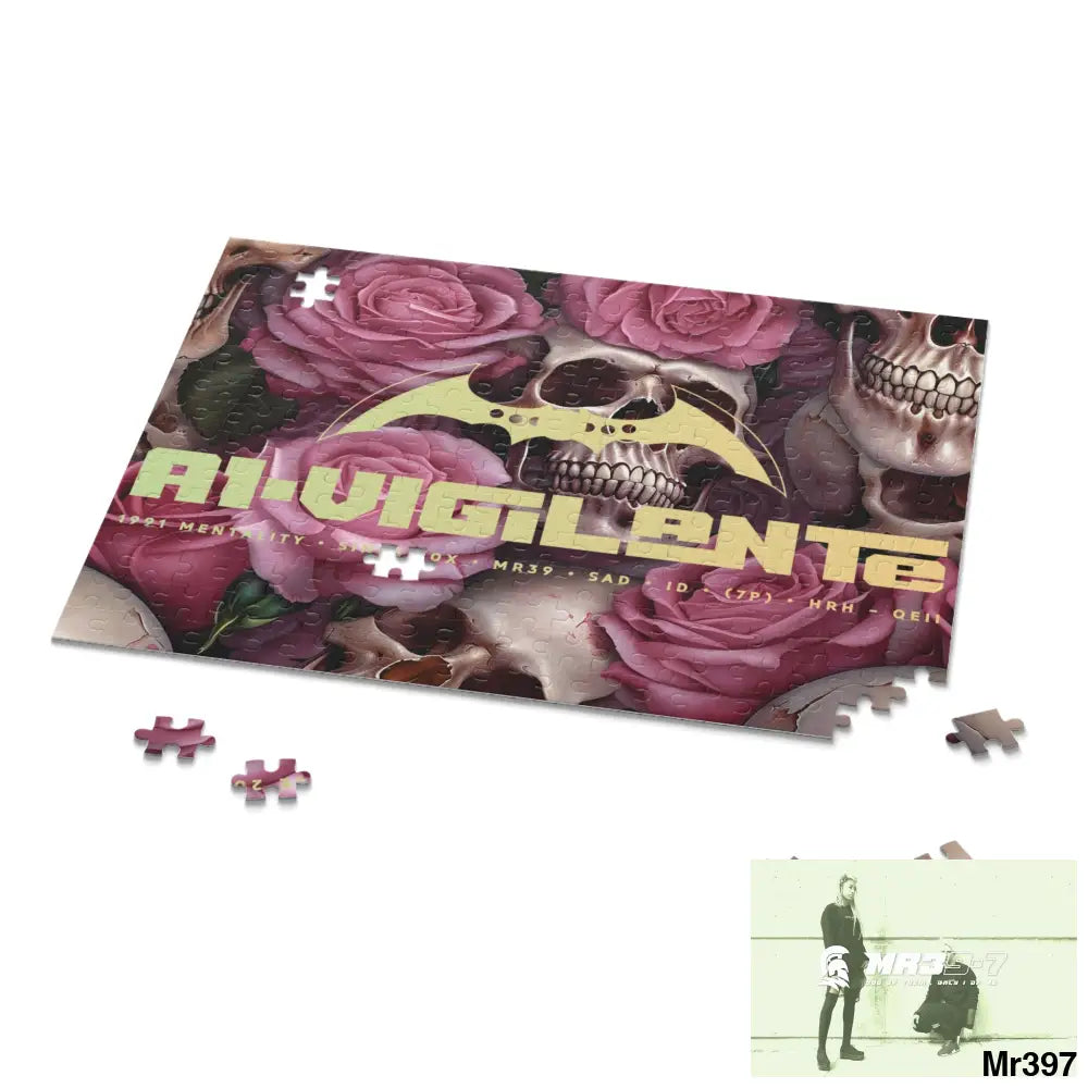 A1-Vigilante Gothic skulls & Roses Puzzle (120 252 500-Piece) Puzzle