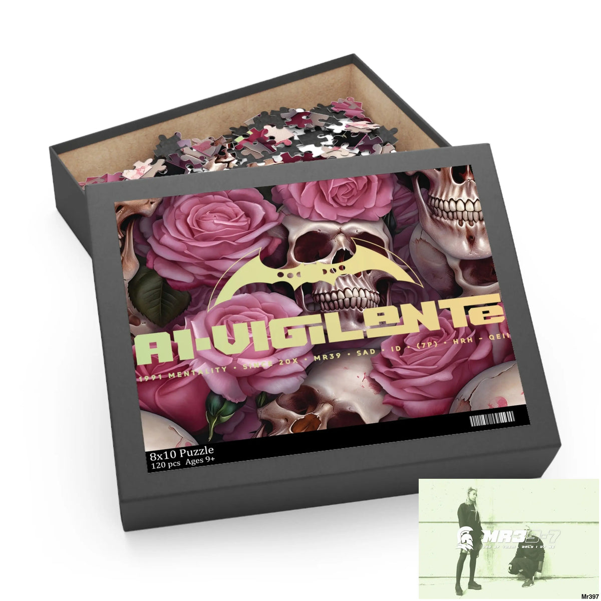 A1-Vigilante Gothic skulls & Roses Puzzle (120 252 500-Piece) Puzzle