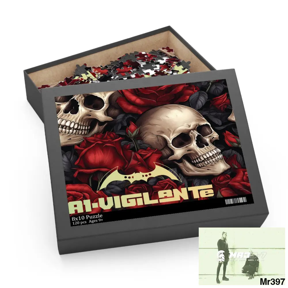 A1-vigilante Gothic skulls & Roses Puzzle (120 252 500-Piece) Puzzle
