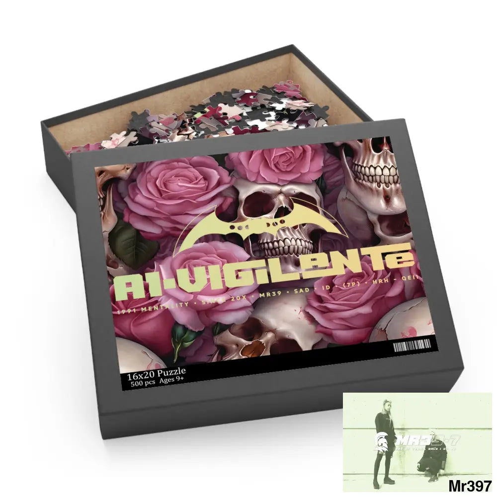 A1-Vigilante Gothic skulls & Roses Puzzle (120 252 500-Piece) Puzzle
