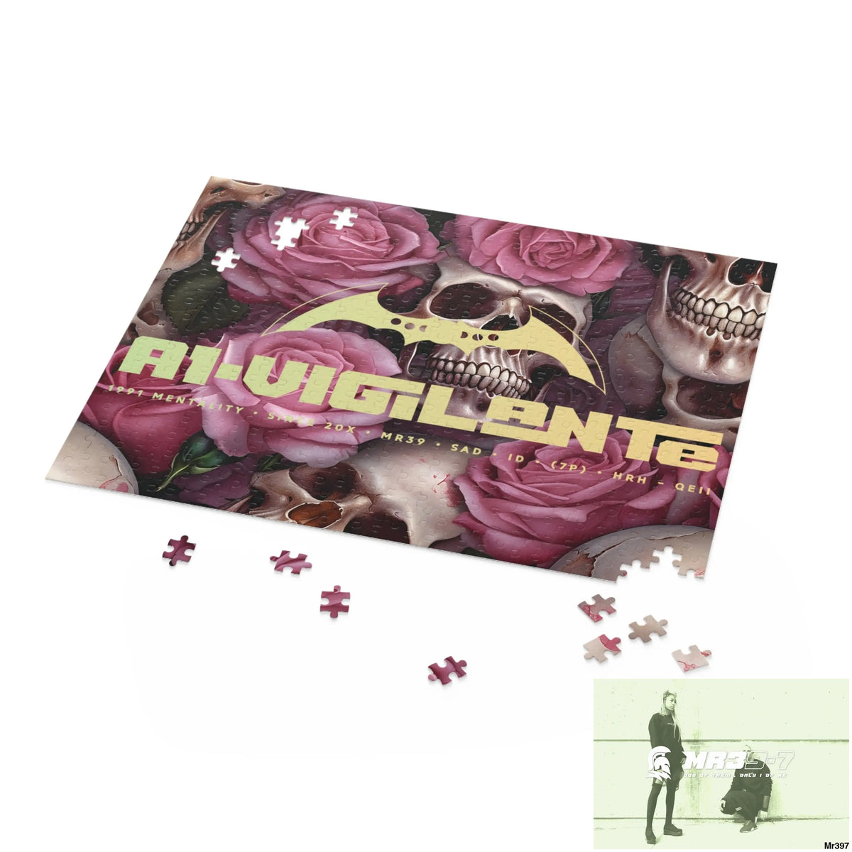 A1-Vigilante Gothic skulls & Roses Puzzle (120 252 500-Piece) Puzzle