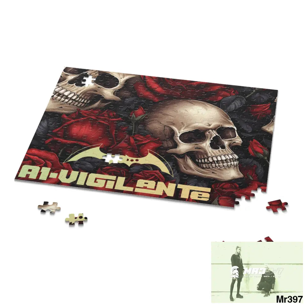 A1-vigilante Gothic skulls & Roses Puzzle (120 252 500-Piece) Puzzle