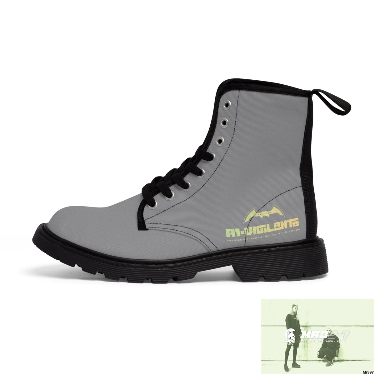A1- Vigilante Grey Canvas Boots Shoes