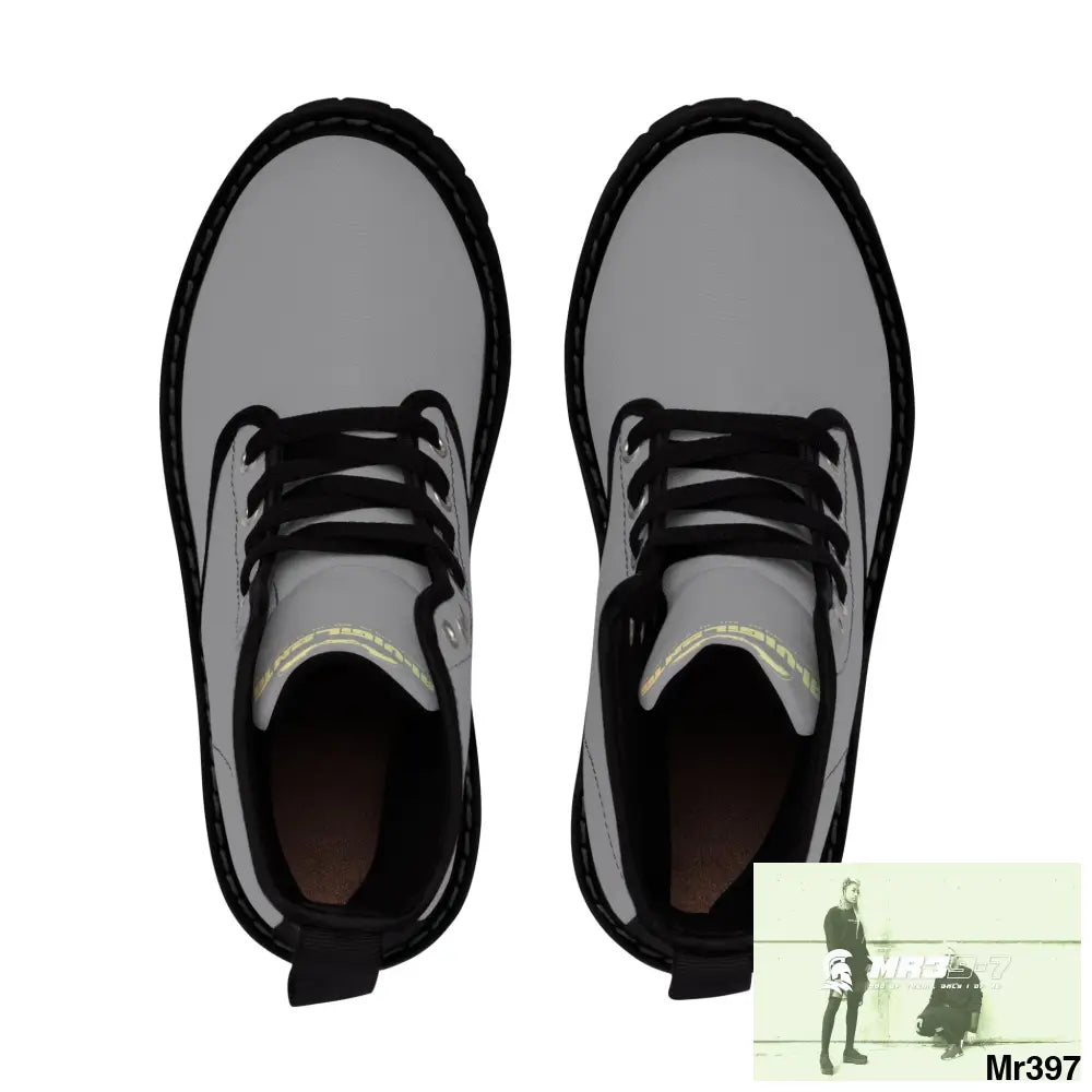 A1- Vigilante Grey Canvas Boots Shoes