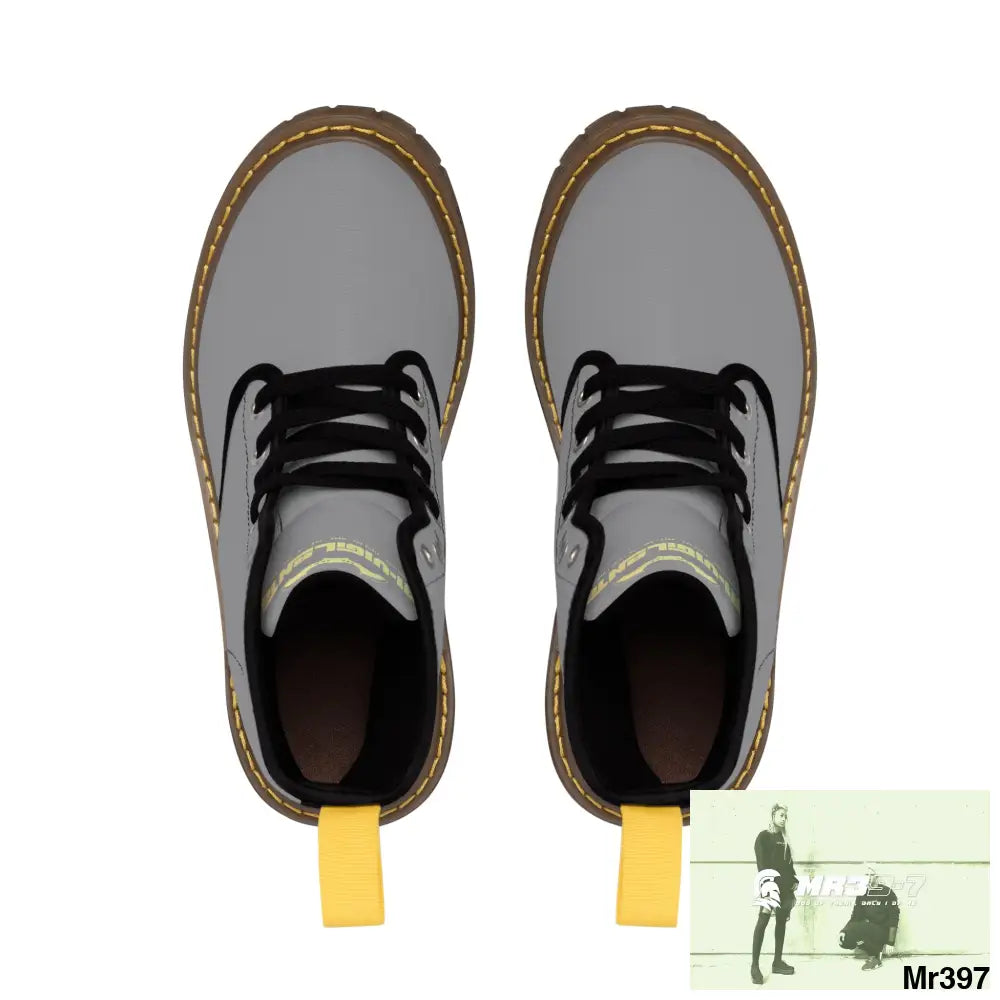 A1- Vigilante Grey Canvas Boots Shoes