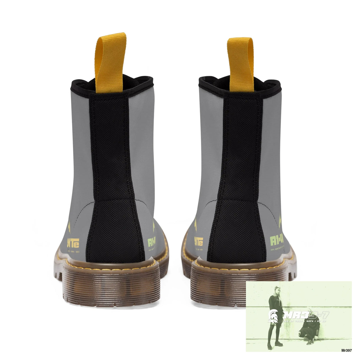 A1- Vigilante Grey Canvas Boots Shoes