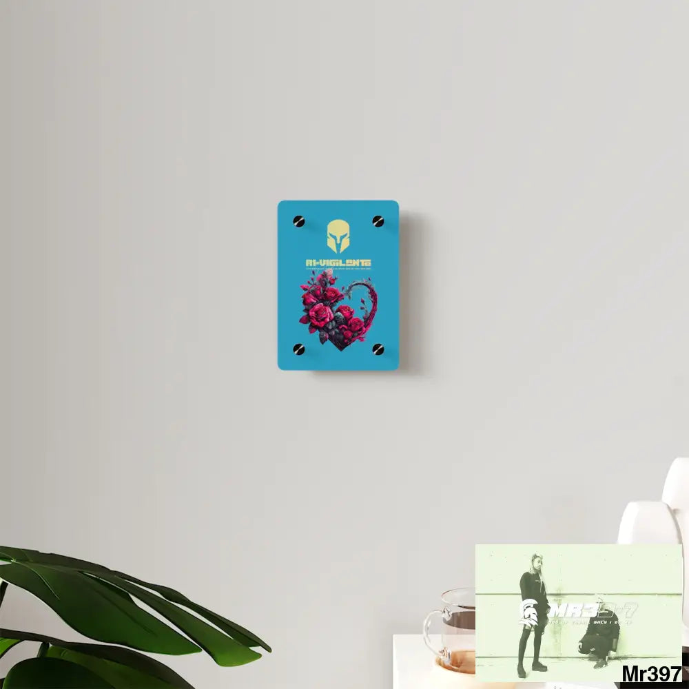 A1-Vigilante Heart made of Pink Roses on Black Background Acrylic Wall Art Panels Home Decor