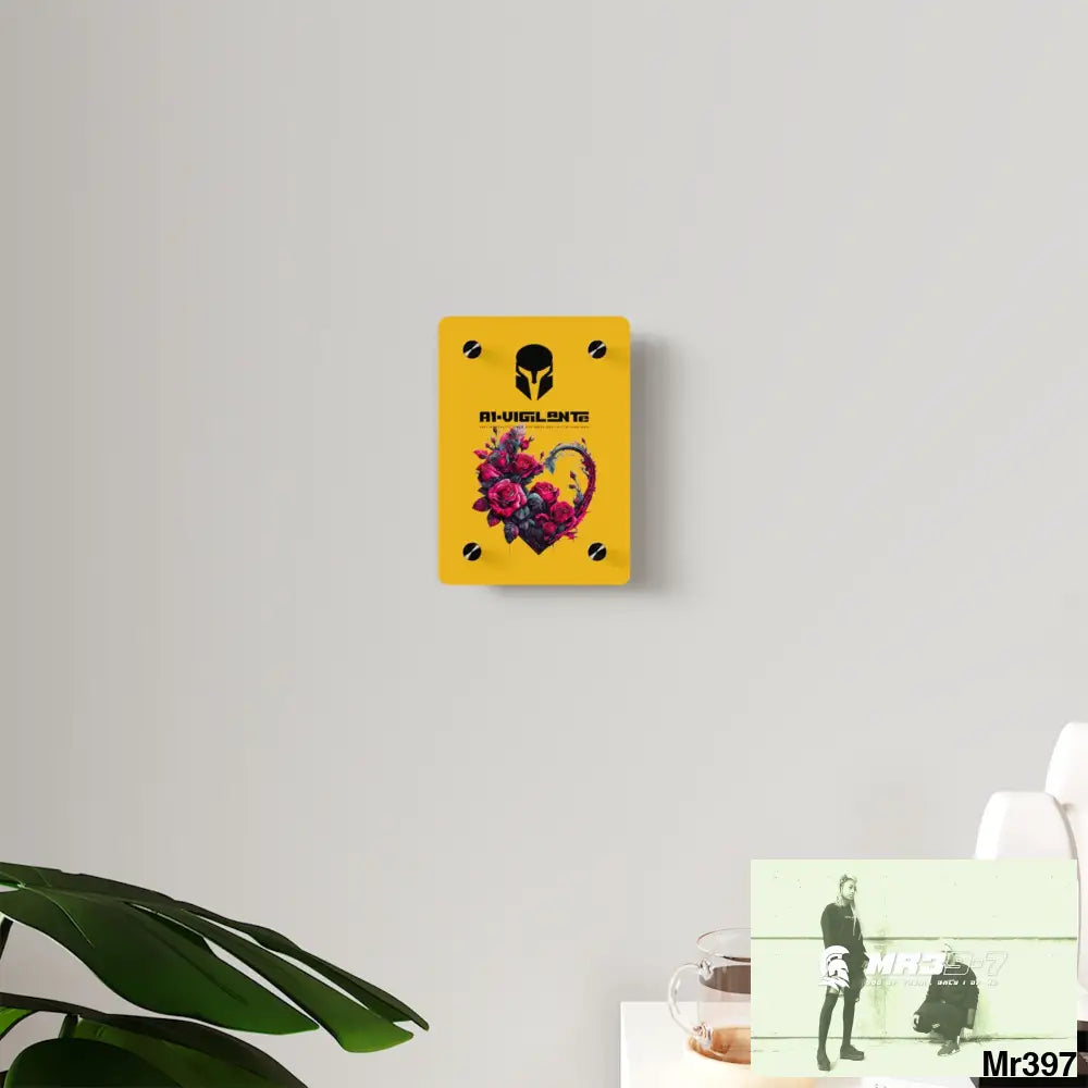 A1-Vigilante Heart made of Pink Roses on Black Background Acrylic Wall Art Panels Home Decor