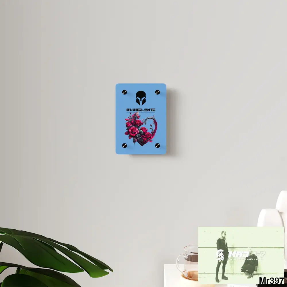 A1-Vigilante Heart made of Pink Roses on Black Background Acrylic Wall Art Panels Home Decor