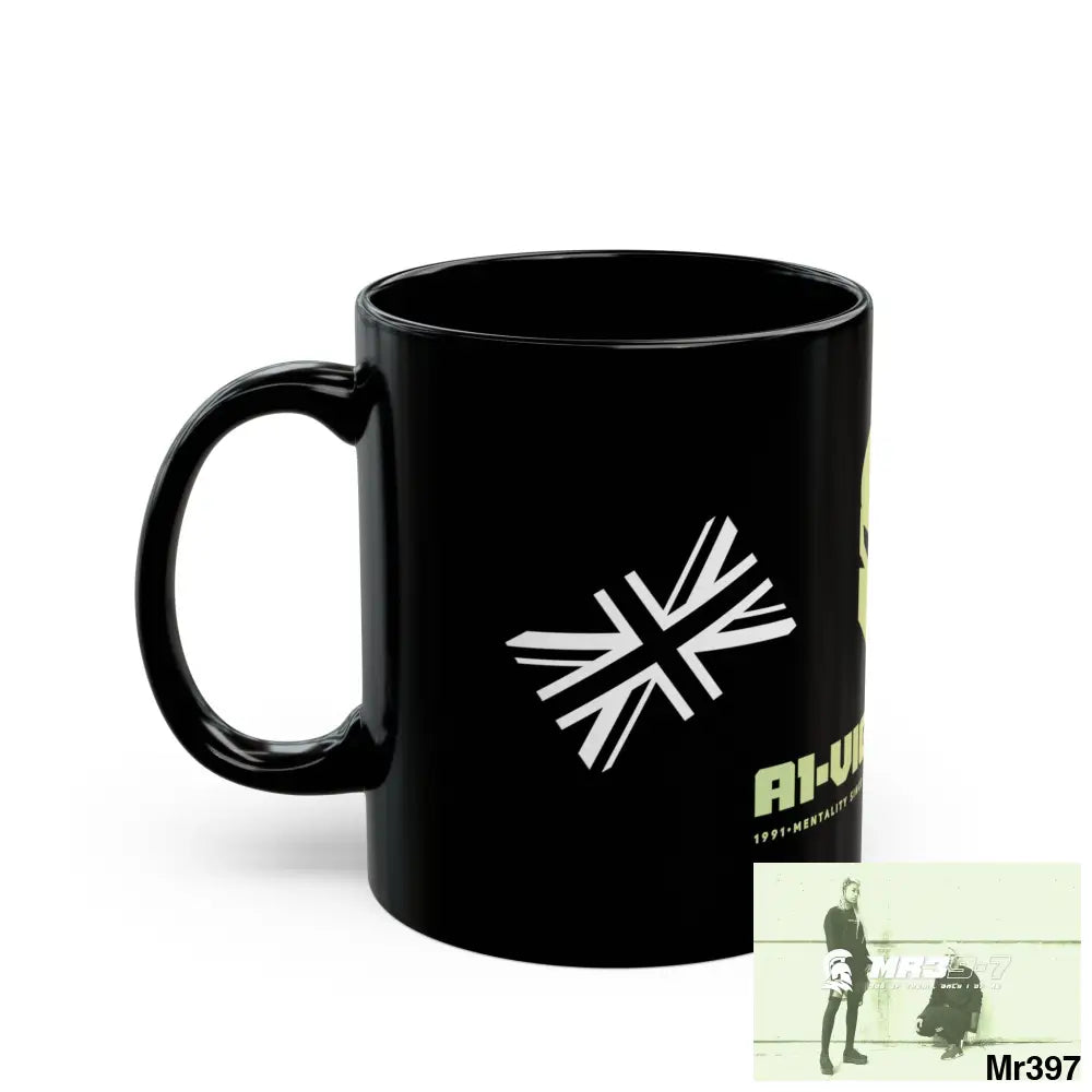 A1• Vigilante in overdrive 11oz Tactical GB / Wales Black Mug Mental Health VAR / My Life My Deaths Their Plans Failed