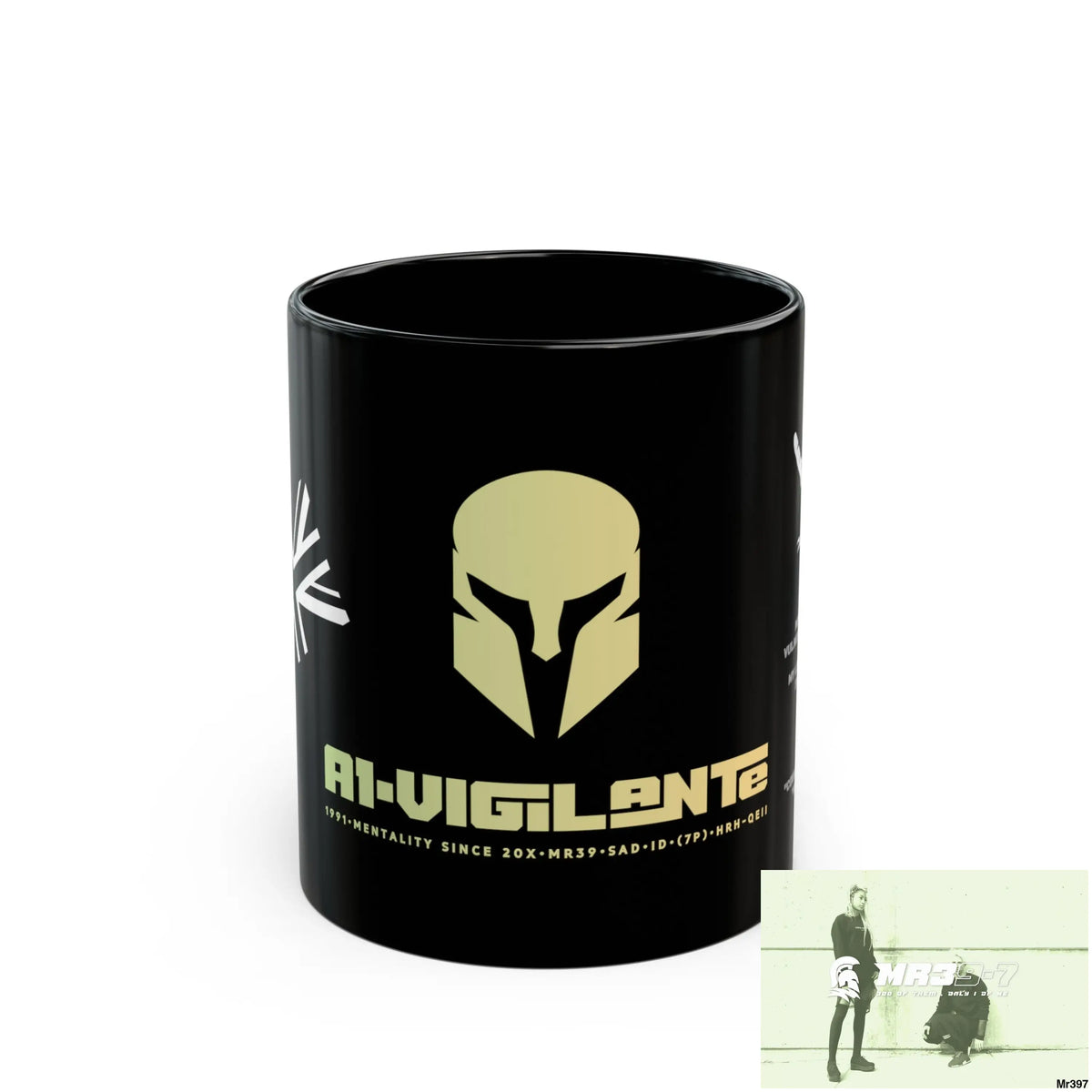 A1• Vigilante in overdrive 11oz Tactical GB / Wales Black Mug Mental Health VAR / My Life My Deaths Their Plans Failed