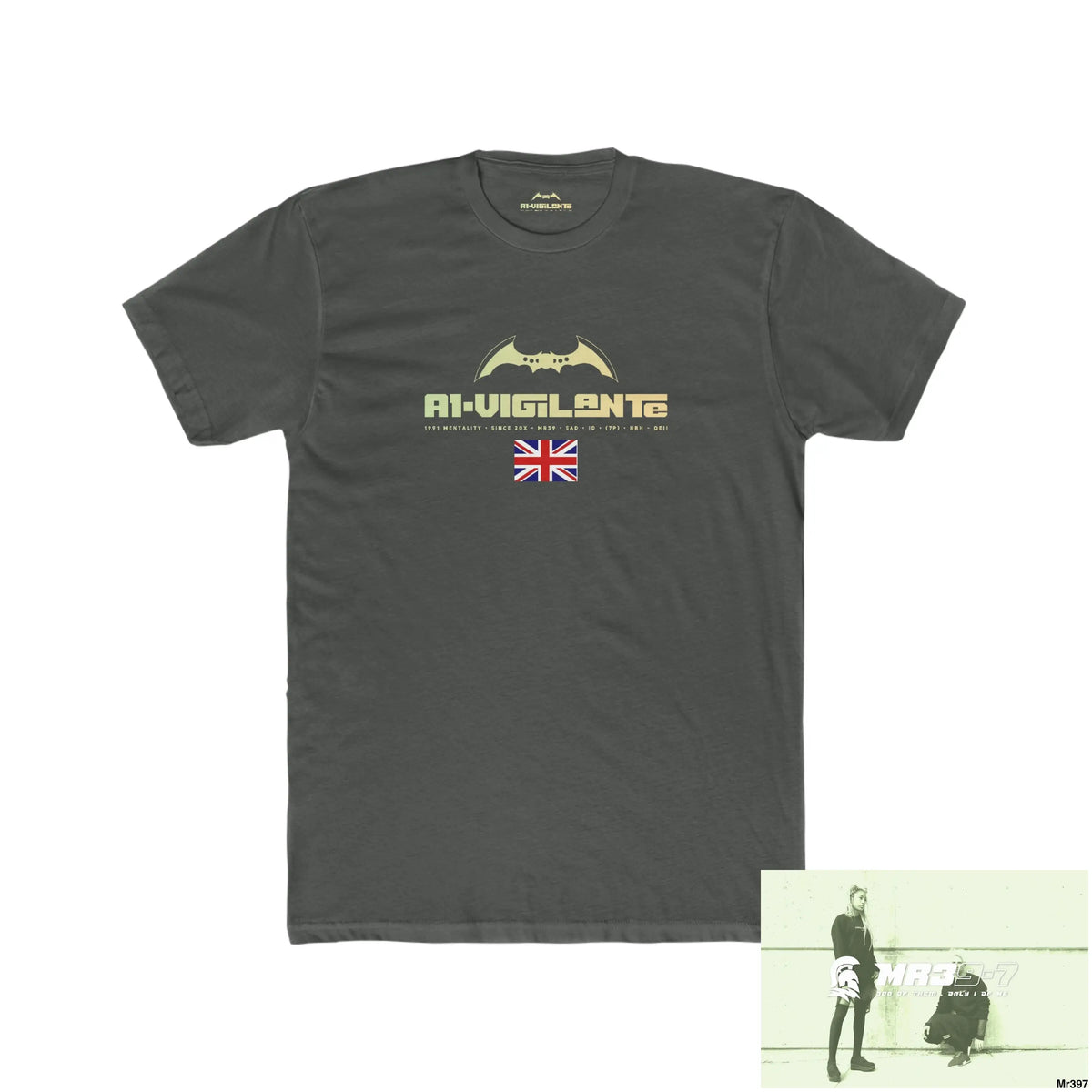 A1-Vigilante Kenya In Blind My Pain Management Black Snake Men’s Cotton Crew Tee Solid Heavy Metal / XS T-Shirt