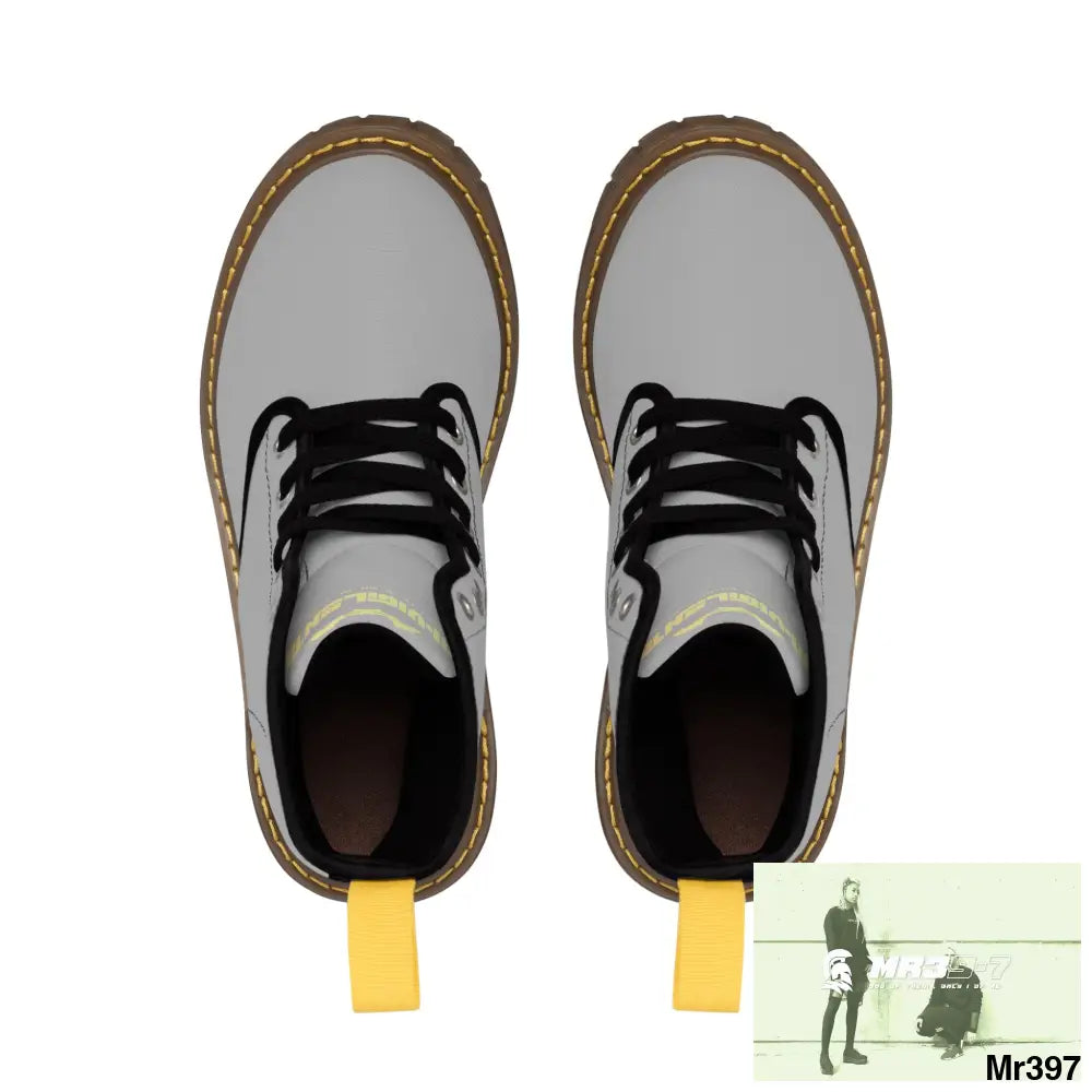 A1- Vigilante light Grey Canvas Boots Shoes