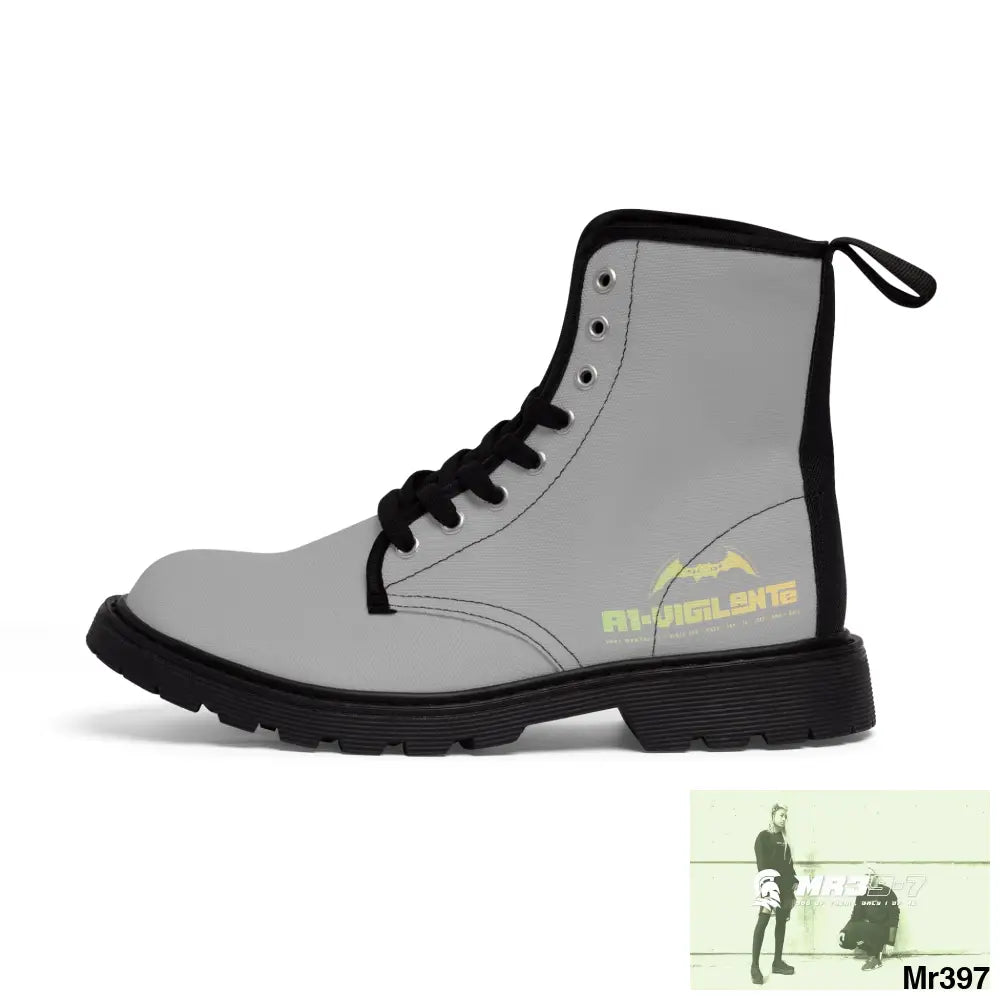 A1- Vigilante light Grey Canvas Boots Shoes