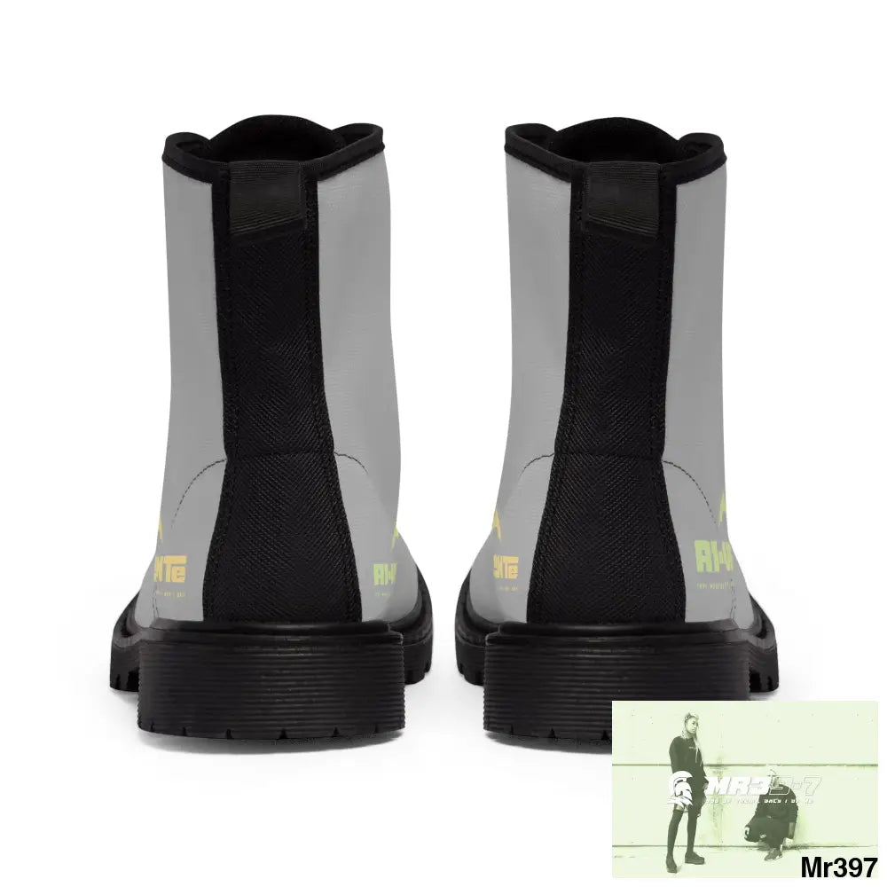 A1- Vigilante light Grey Canvas Boots Shoes