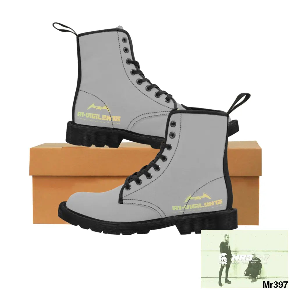 A1- Vigilante light Grey Canvas Boots US 7 / Black sole Shoes