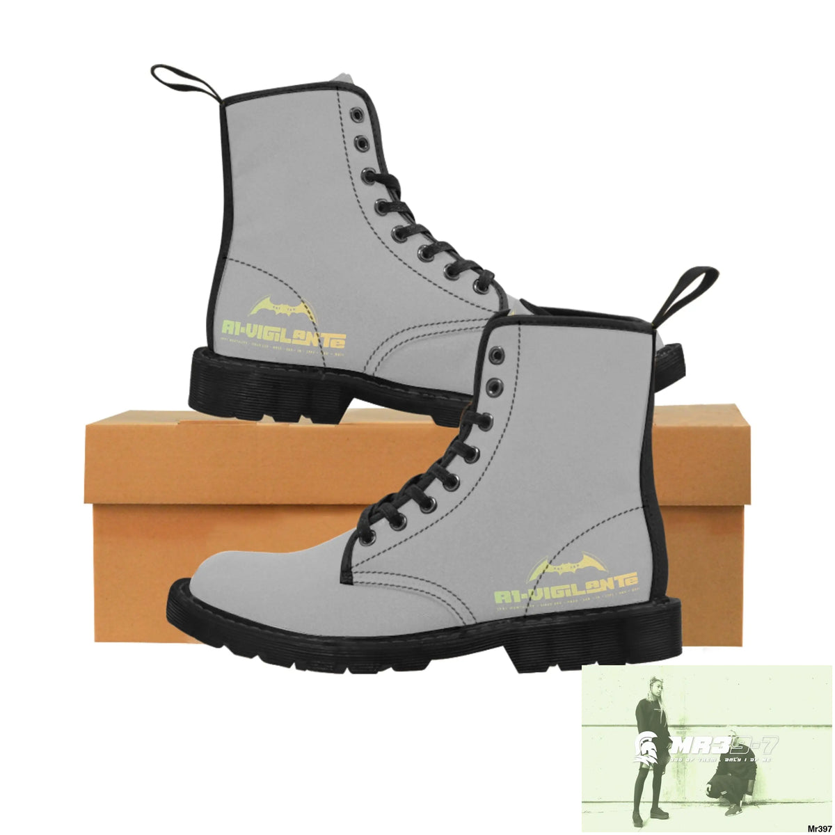 A1- Vigilante light Grey Canvas Boots US 7 / Black sole Shoes