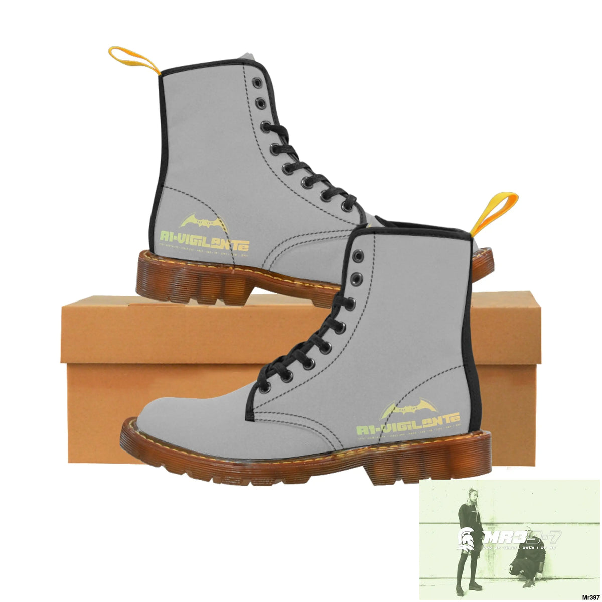 A1- Vigilante light Grey Canvas Boots US 7 / Brown sole Shoes