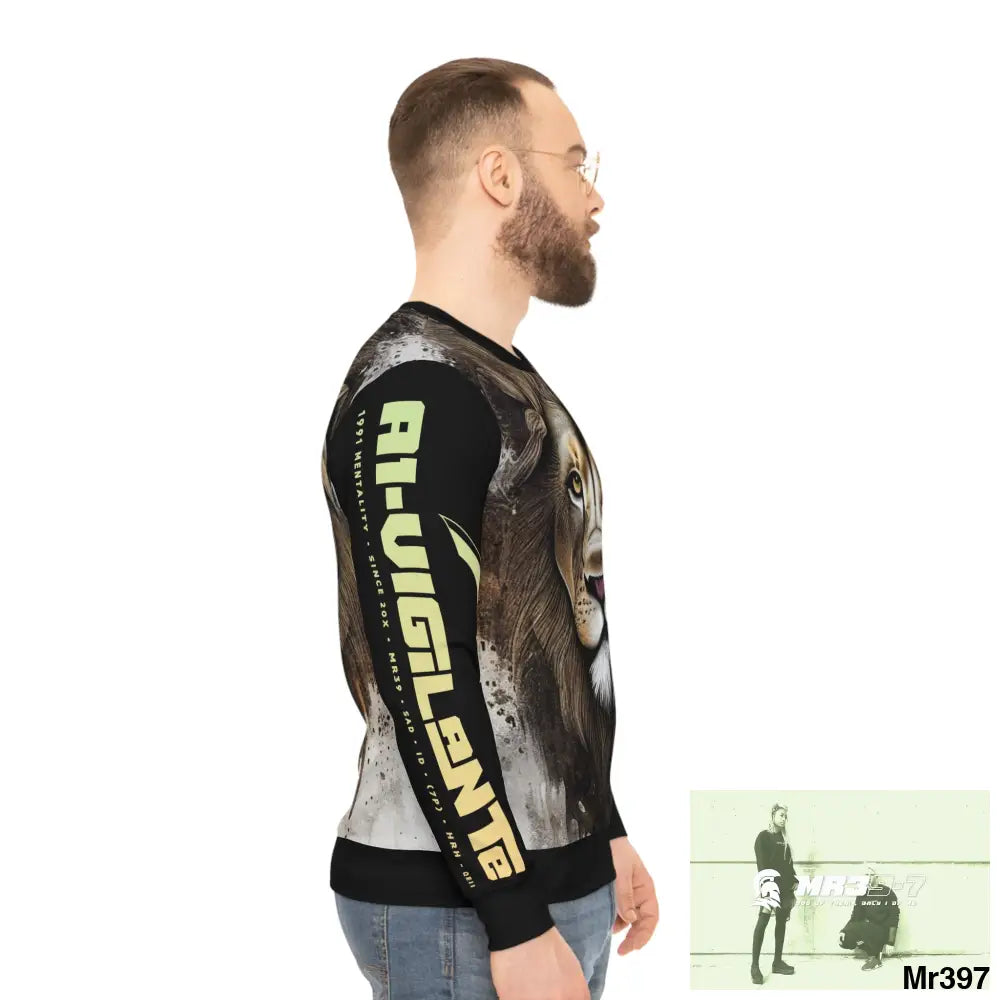 A1 Vigilante lion theme Lightweight Sweatshirt (AOP) All Over Prints