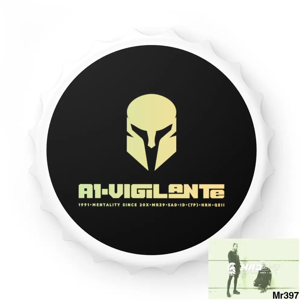 A1-Vigilante Magnetic Bottle Opener One size / White Accessories