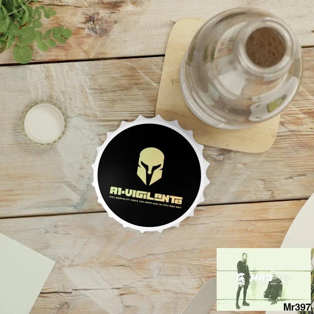 A1-Vigilante Magnetic Bottle Opener One size / White Accessories