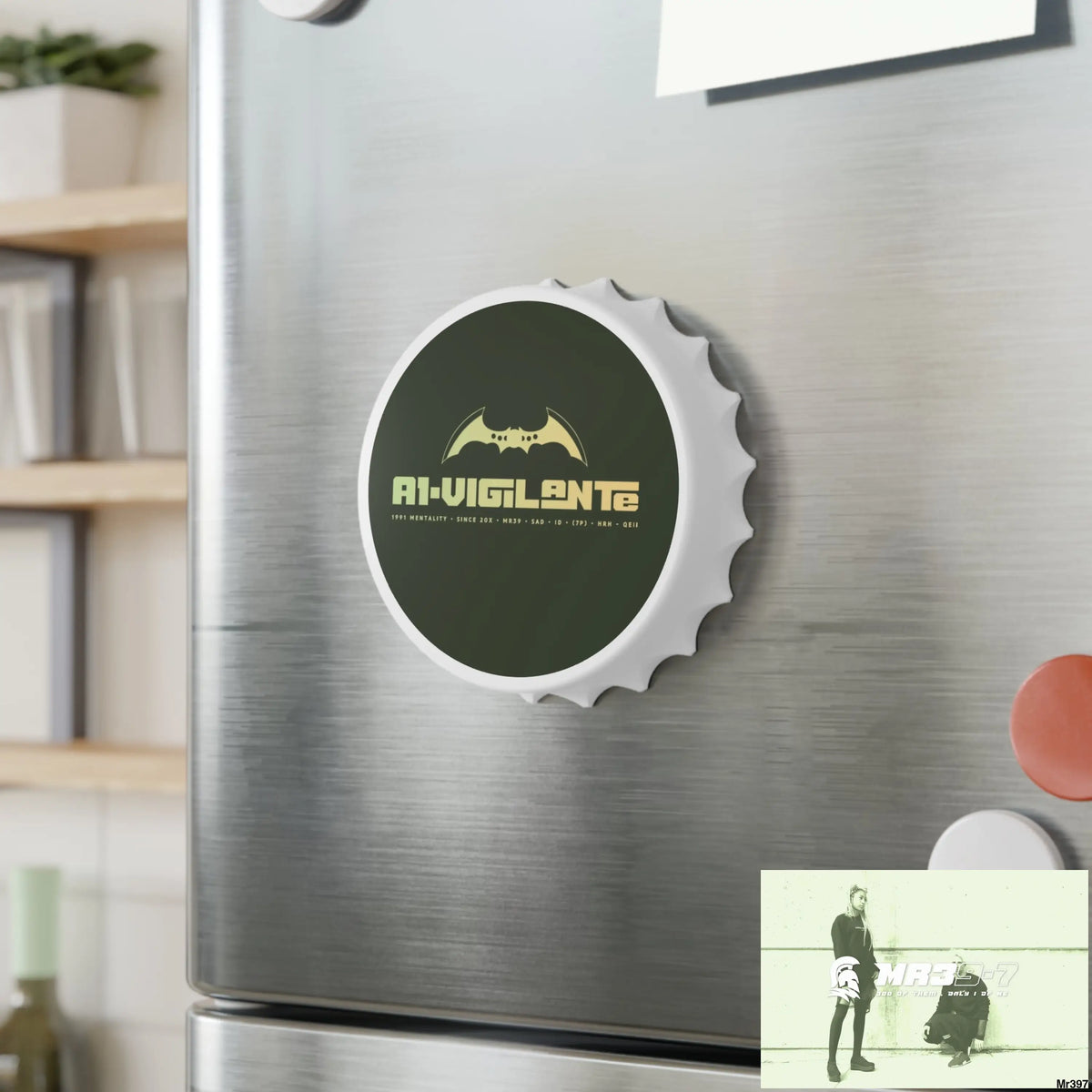 A1-Vigilante Magnetic Bottle Opener One size / White Accessories