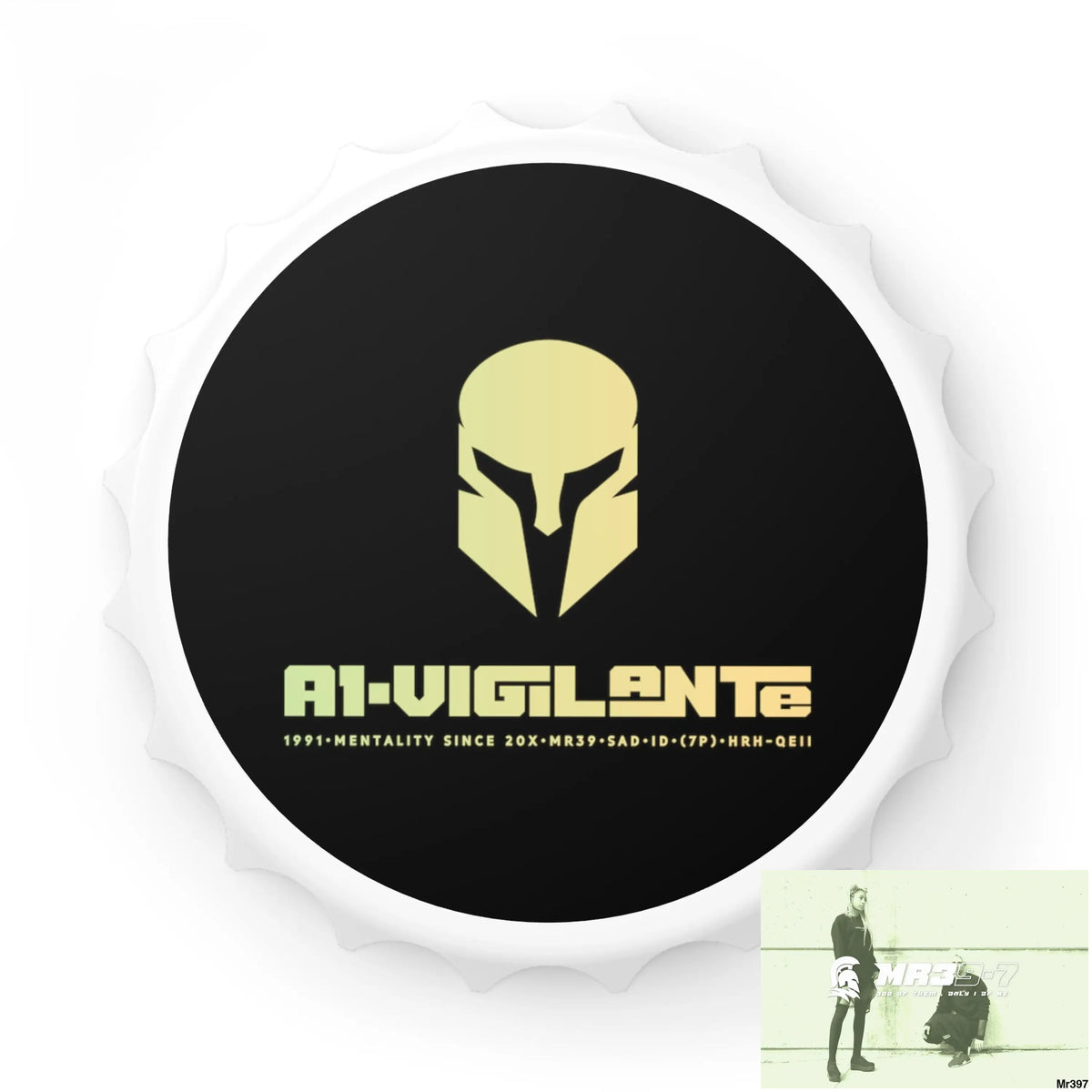 A1-Vigilante Magnetic Bottle Opener One size / White Accessories