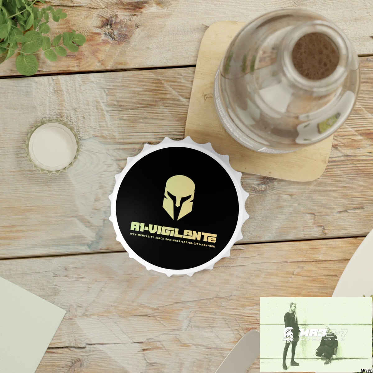 A1-Vigilante Magnetic Bottle Opener One size / White Accessories