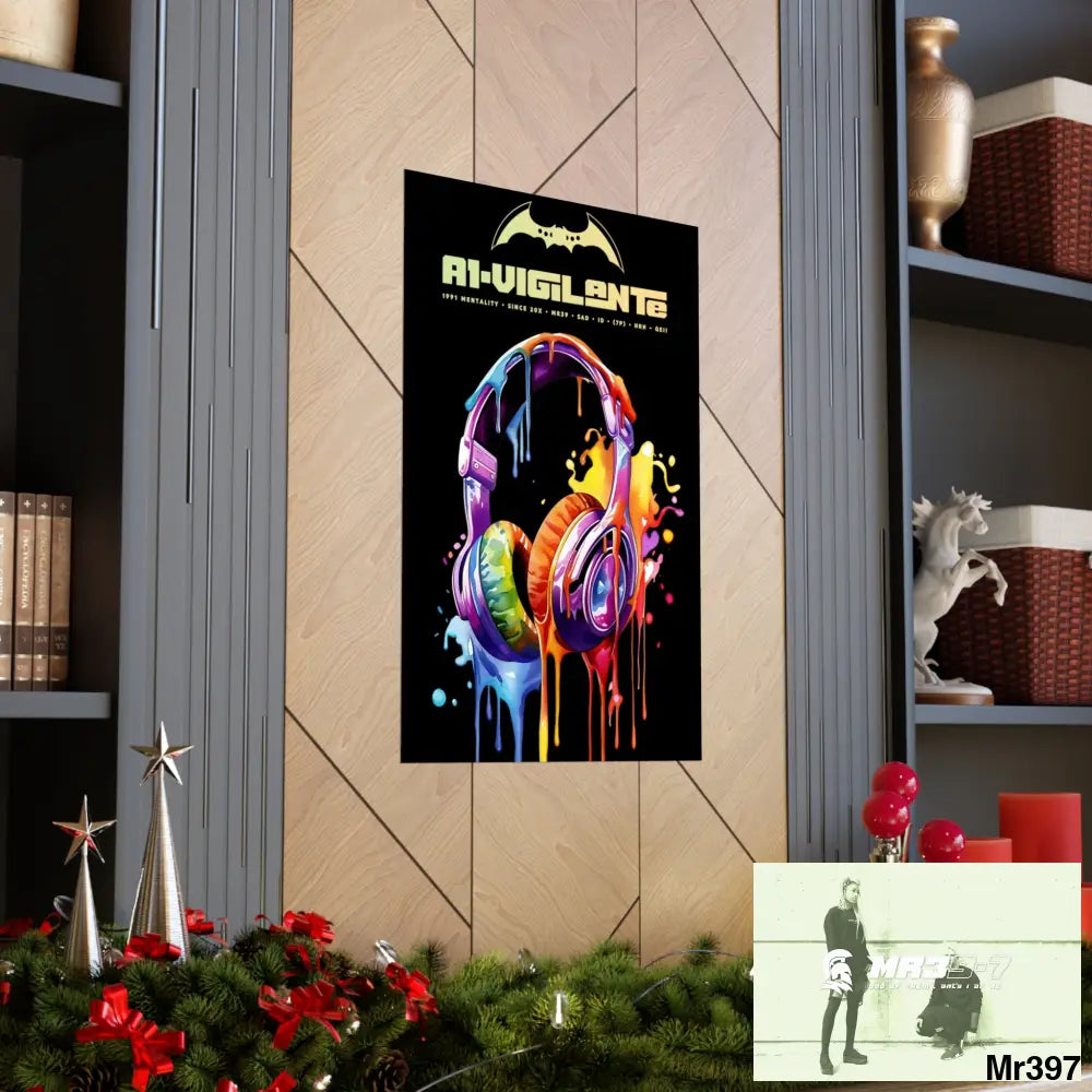 A1-Vigilante Melting headphones Matte Vertical Posters Poster