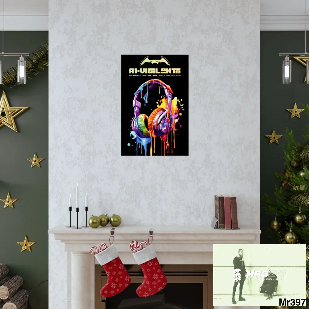 A1-Vigilante Melting headphones Matte Vertical Posters Poster