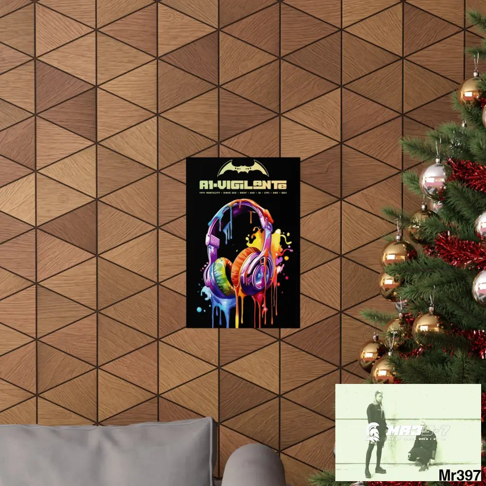 A1-Vigilante Melting headphones Matte Vertical Posters Poster