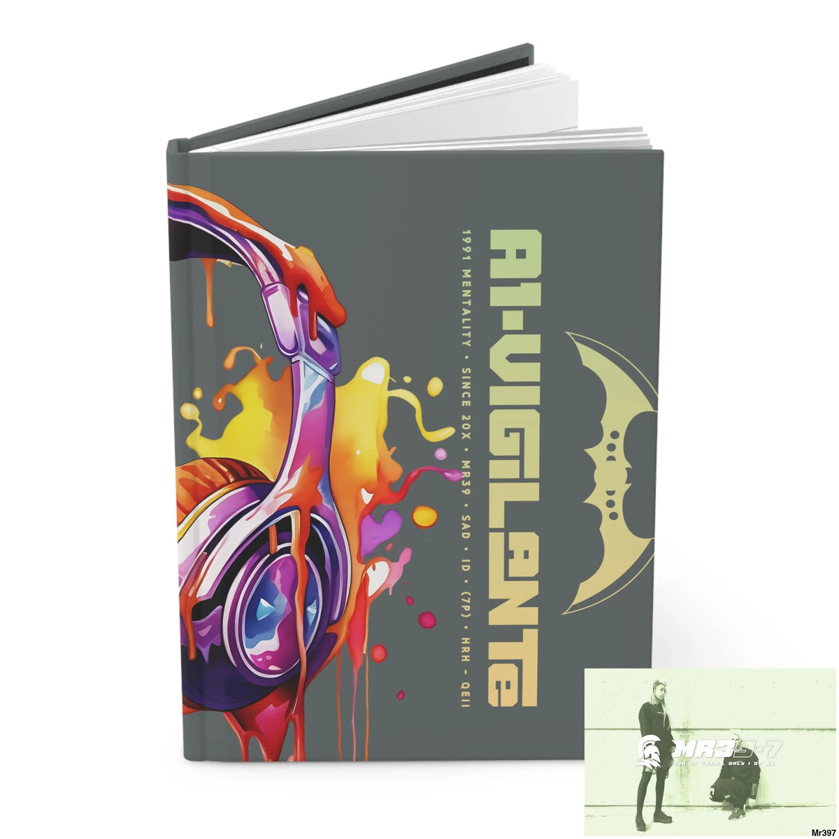 A1- Vigilante Melting Headset Hardcover Journal Matte Journal Paper products