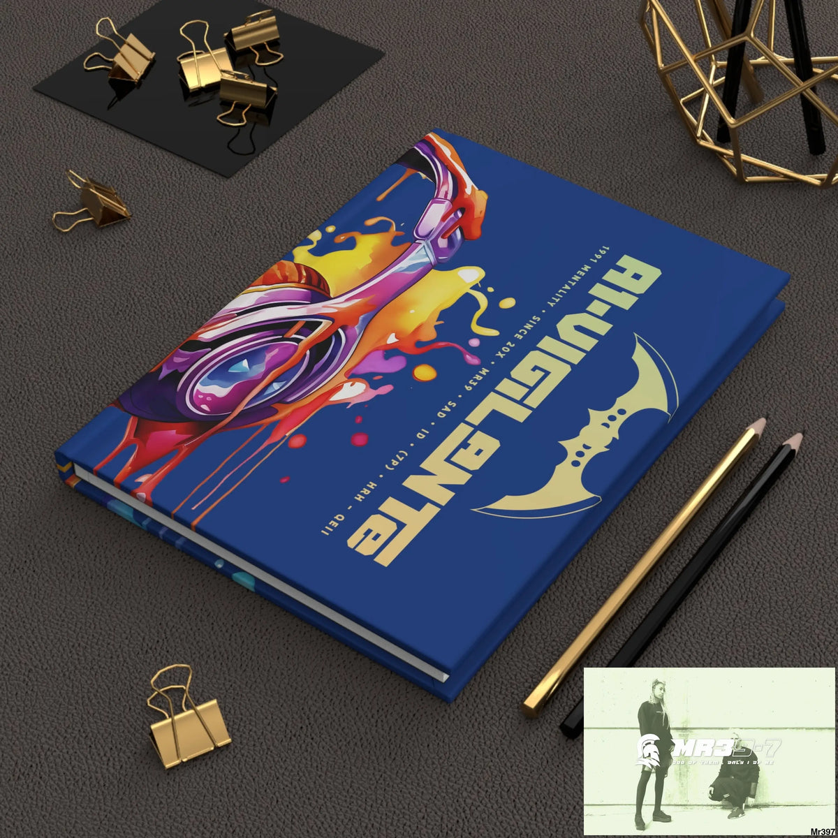 A1- Vigilante Melting Headset Hardcover Journal Matte Journal Paper products