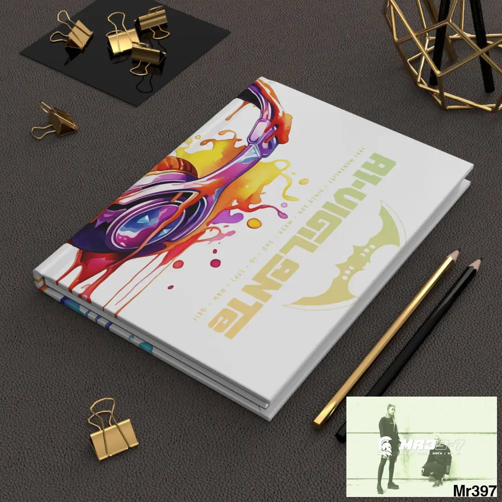 A1- Vigilante Melting Headset Hardcover Journal Matte Journal Paper products