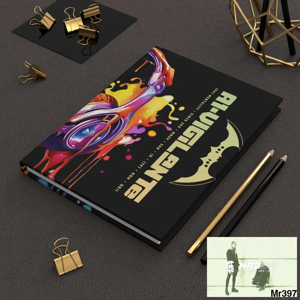 A1- Vigilante Melting Headset Hardcover Journal Matte Journal Paper products