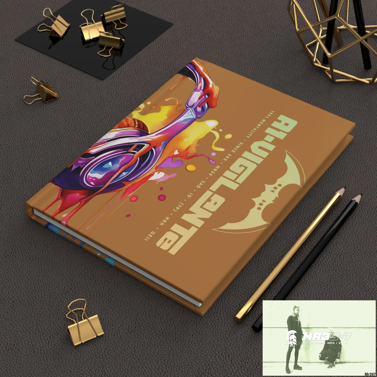 A1- Vigilante Melting Headset Hardcover Journal Matte Journal Paper products