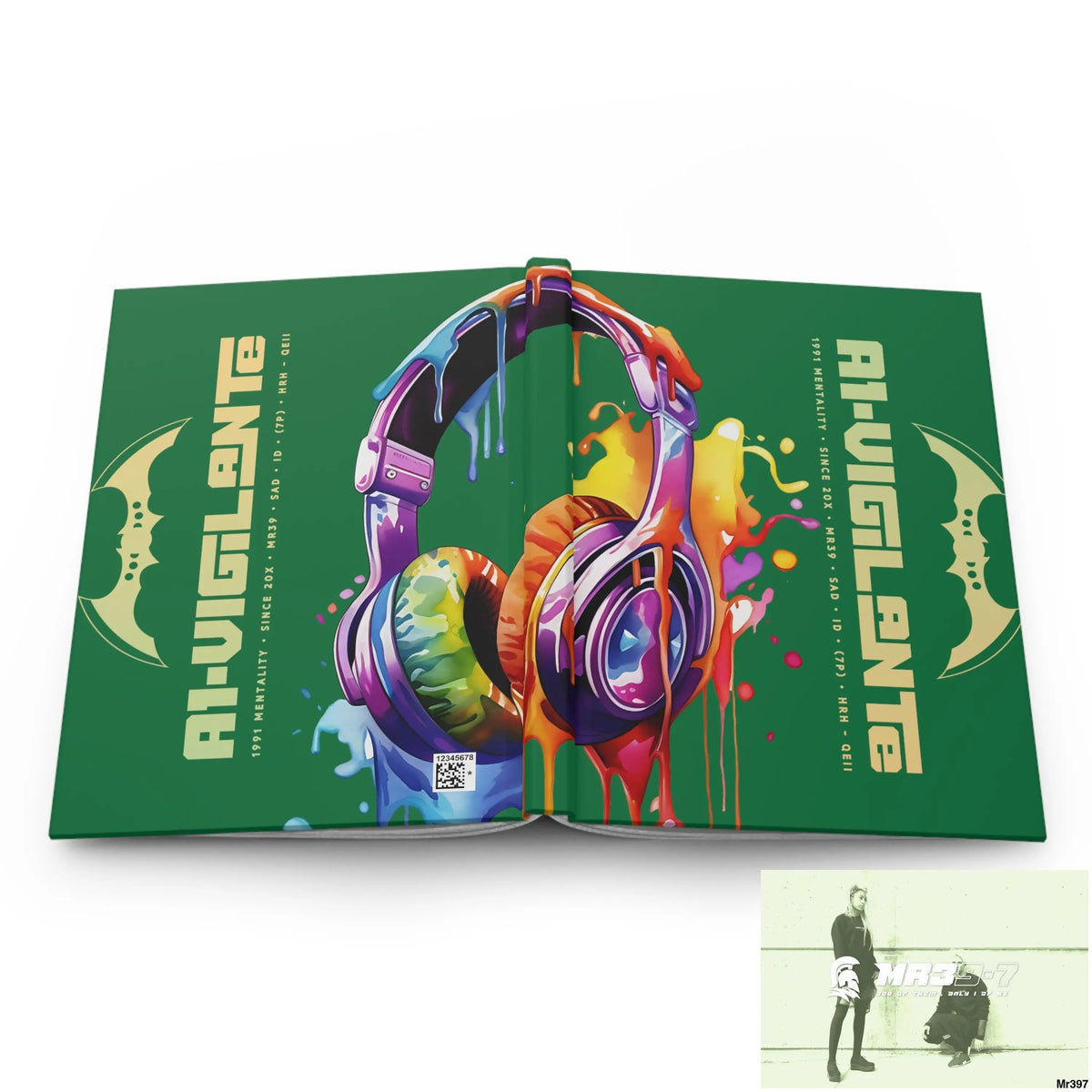 A1- Vigilante Melting Headset Hardcover Journal Matte Journal Paper products