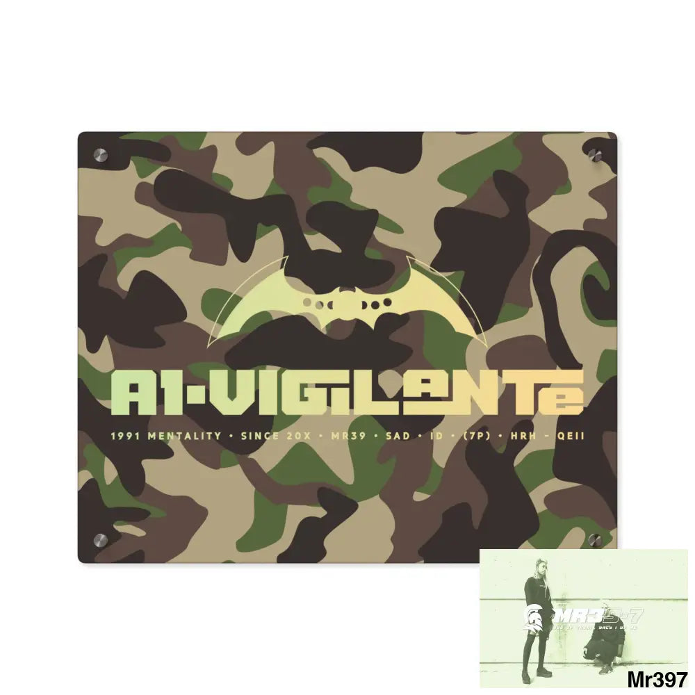 A1-Vigilante Military Mentality 1991 Style Acrylic Wall Art Panels 20″ x 16″ (Horizontal) / 0.25’’ Home Decor
