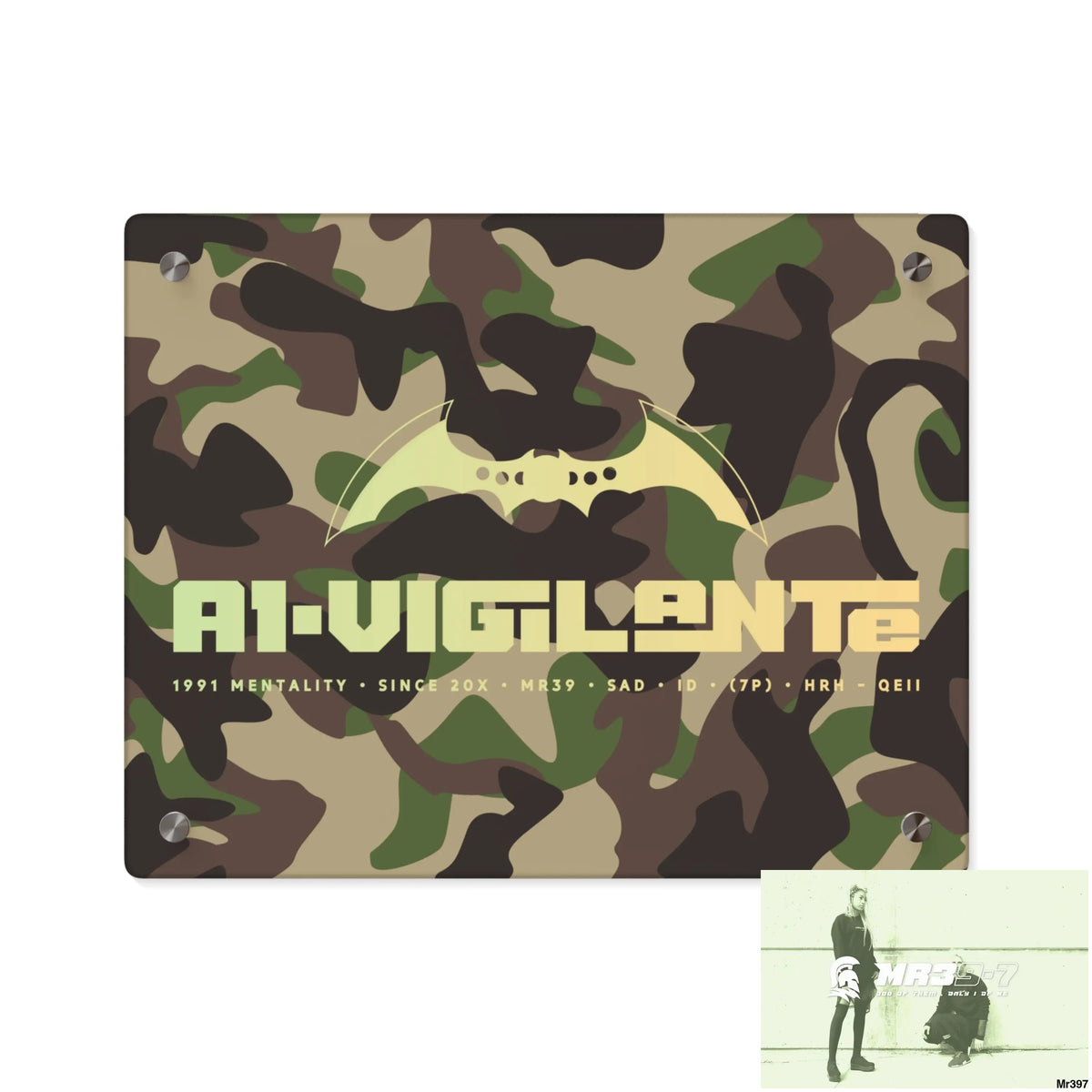 A1-Vigilante Military Mentality 1991 Style Acrylic Wall Art Panels 14″ x 11″ (Horizontal) / 0.25’’ Home Decor