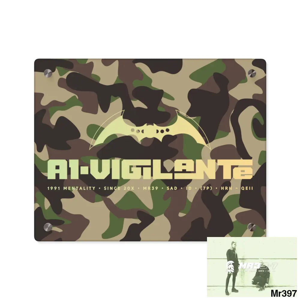 A1-Vigilante Military Mentality 1991 Style Acrylic Wall Art Panels 14″ x 11″ (Horizontal) / 0.25’’ Home Decor