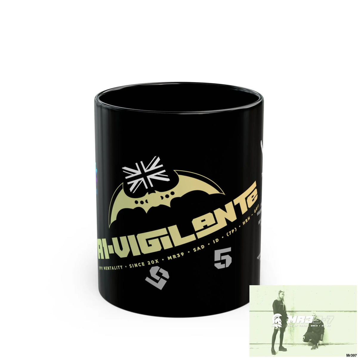 A1-Vigilante Music / 55’ s back 11oz Tactical GB / Wales Black Mug Mental Health VAR / My Life My Deaths Their Plans