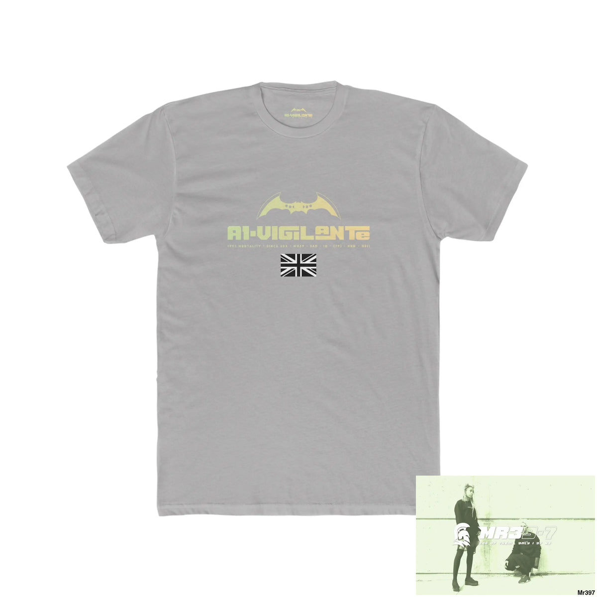 A1-Vigilante My life My Deaths Their Plans failed Tactical GB Men’s Cotton Crew Tee Solid Light Grey / S T-Shirt