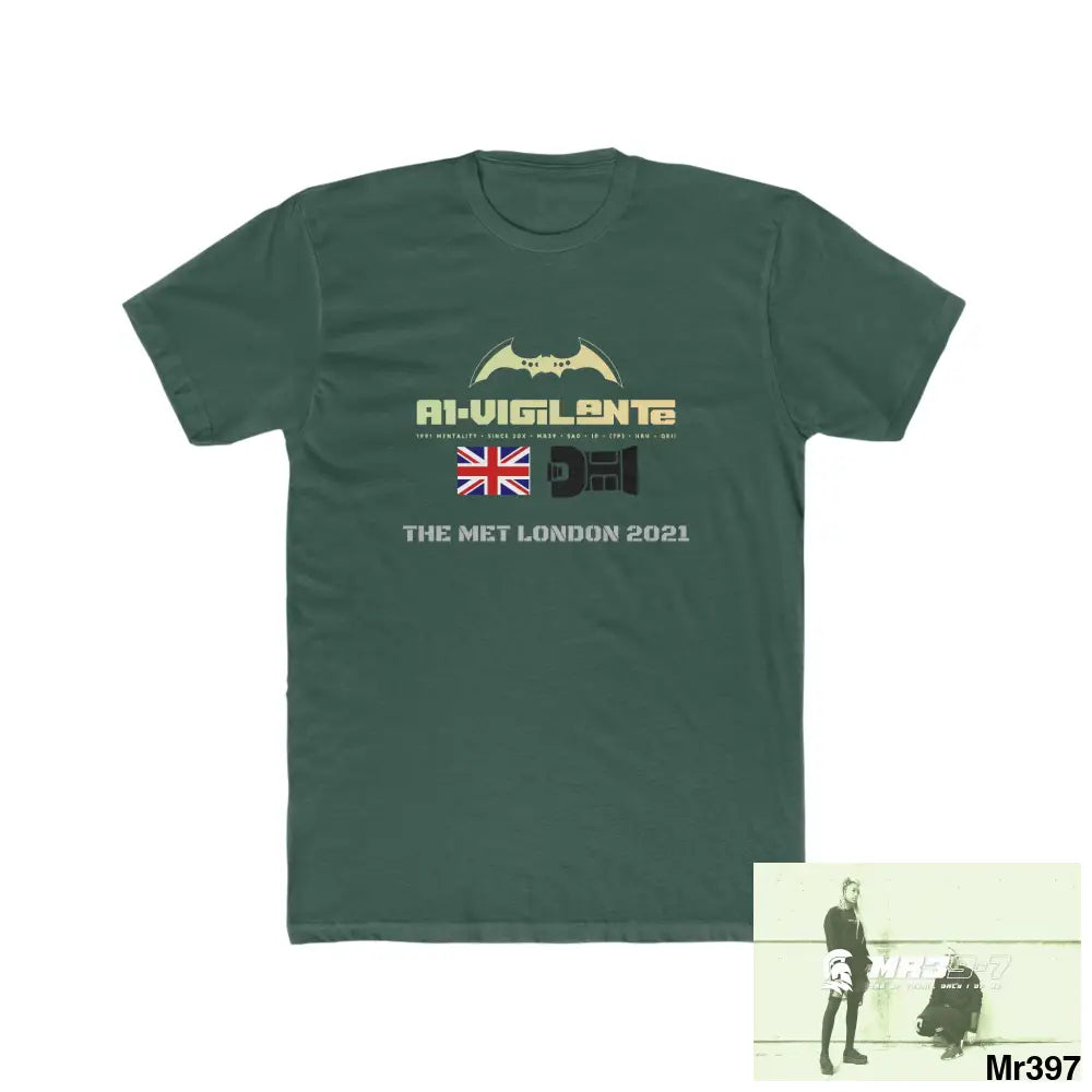 A1-Vigilante One flew over the Redwoods Centre - Men’s Cotton Crew Tee Solid Forest Green / S T-Shirt