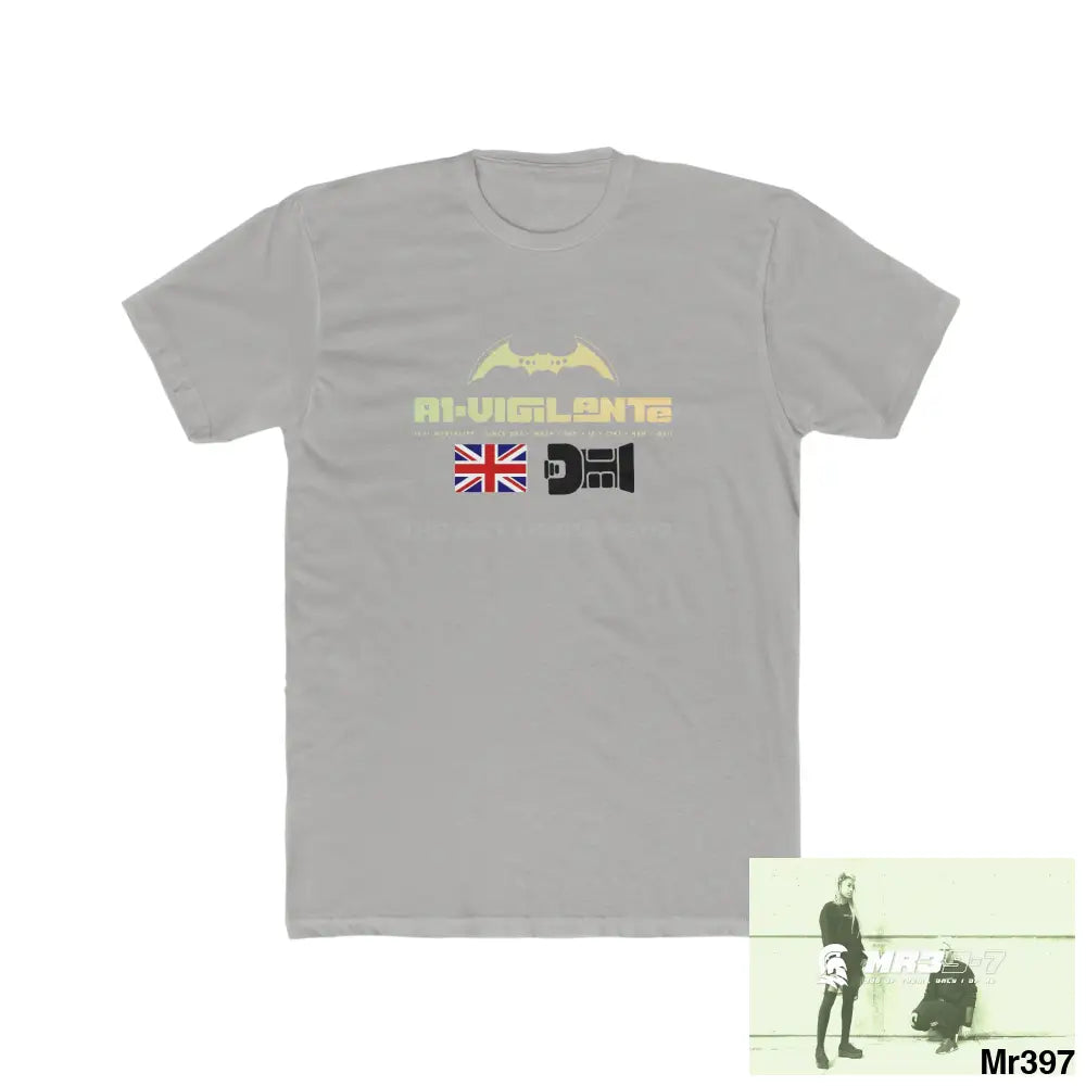 A1-Vigilante One flew over the Redwoods Centre - Men’s Cotton Crew Tee Solid Light Grey / S T-Shirt