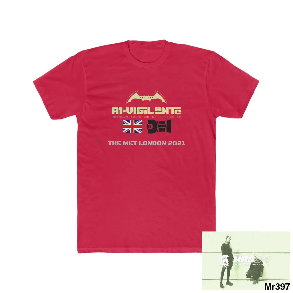 A1-Vigilante One flew over the Redwoods Centre - Men’s Cotton Crew Tee Solid Red / XS T-Shirt