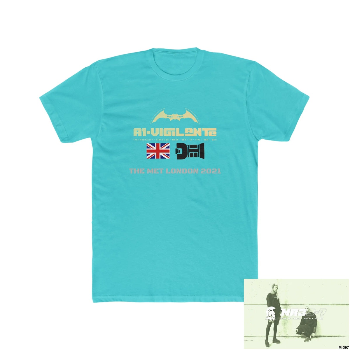A1-Vigilante One flew over the Redwoods Centre - Men’s Cotton Crew Tee Solid Tahiti Blue / S T-Shirt