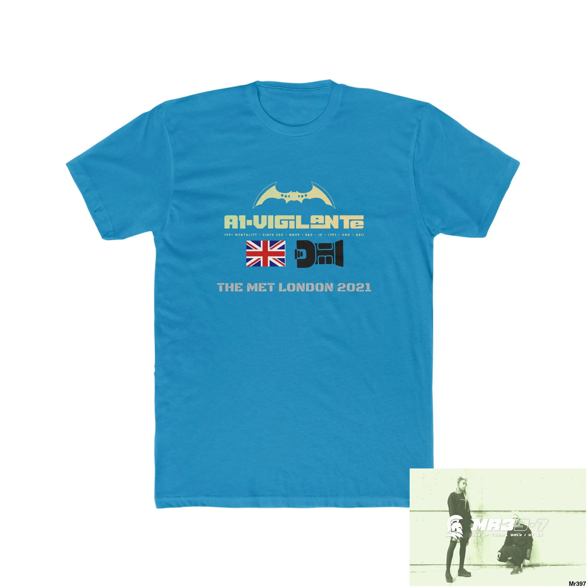 A1-Vigilante One flew over the Redwoods Centre - Men’s Cotton Crew Tee Solid Turquoise / S T-Shirt