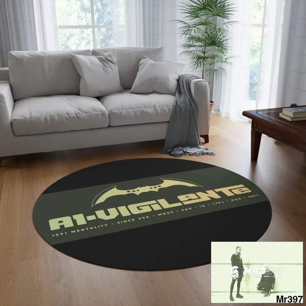 A1-Vigilante Round Rug 60’’ × 60’’ Home Decor