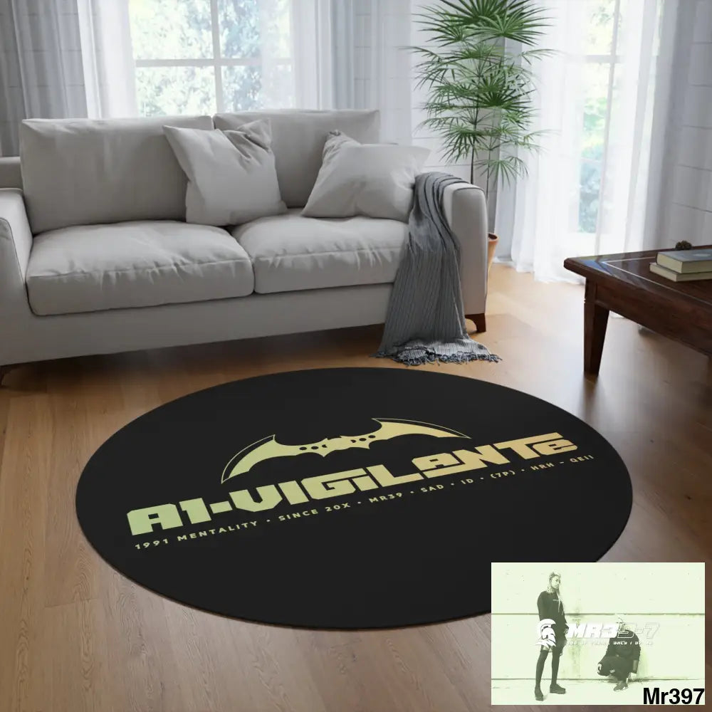 A1-Vigilante Round Rug 60’’ × 60’’ Home Decor