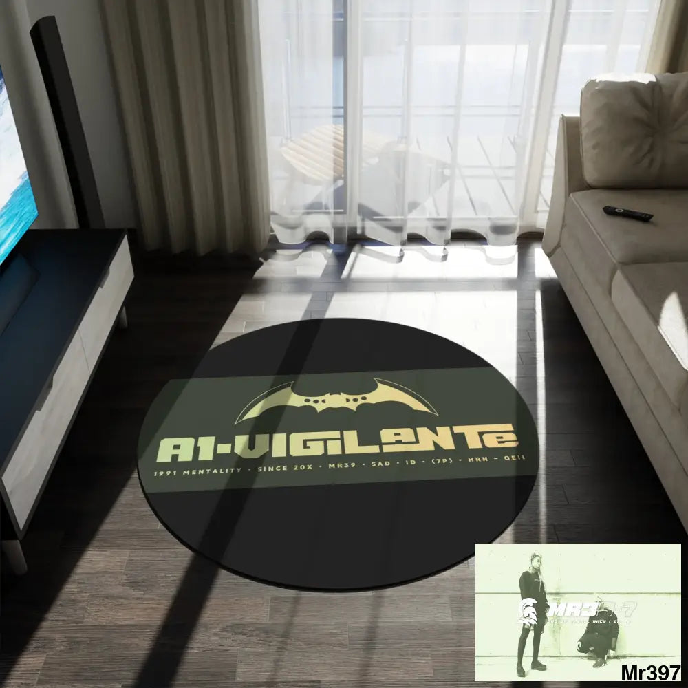 A1-Vigilante Round Rug 60’’ × 60’’ Home Decor
